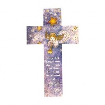 Kreuz Engel mit Trompete 20x12 cm