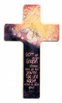 Kreuz - Engel mit Geige 20 x 12 cm exklusiv