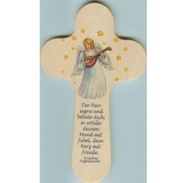 Kreuz Engel Gottes mit Mandoline 20 x 12 cm